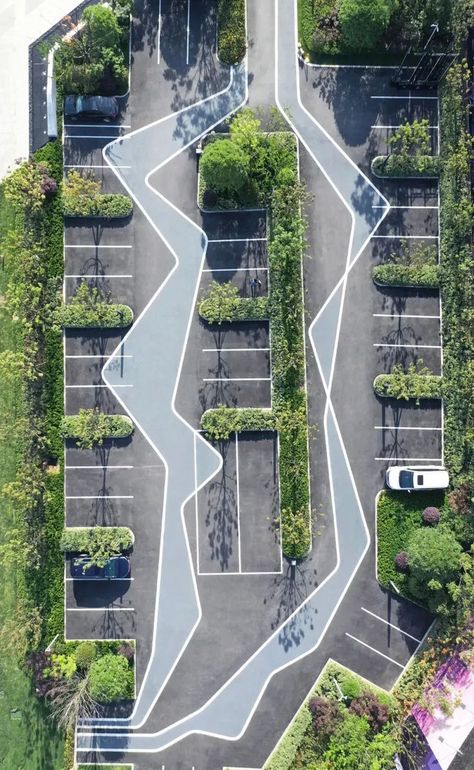 Urban Road Design, Parking Lot Design Architecture, Parking Lot Design, Car Park Design, Parking Plan, Parking Lot Architecture, Plaza Design, Landscape And Urbanism Architecture, Paving Design