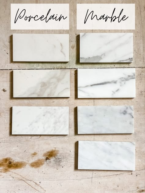 Marble Tile vs Marble Effect Tile: Which Is Best? - Bless'er House Woodfield Lane Matte Porcelain Tile Bathroom, Porceline Tile Marble Look Bathroom, Polished Marble Backsplash, Marble Look Alike Tile Bathroom, Bathroom Tile Marble Look, Tile Shop Bathroom Ideas, Anatolia Tile Bathroom, Porcelain Tile Floor Marble Look, Marble Look Porcelain Tile Kitchen Backsplash