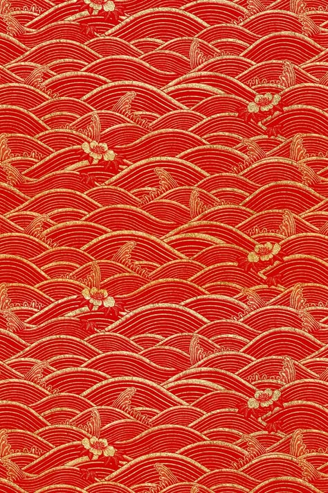 Psd gold Chinese wave pattern oriental background | free image by rawpixel.com / Boom Red Chinese Background, Chinese Wave Pattern, Lunar New Year Background, Lunar New Year Dragon, Gold Vector, Chinese Background, Art Wave, Chinese New Year Dragon, Dragon Chinese