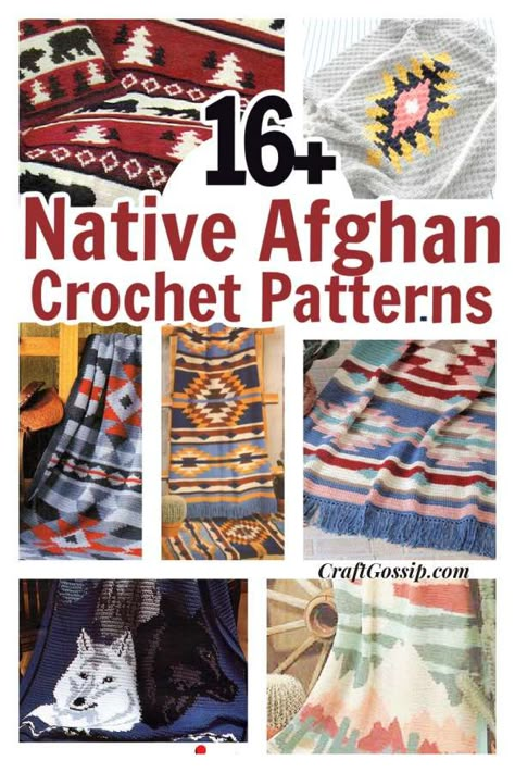 Crochet Indian Blanket, Crochet Indian Blanket Free Pattern, Native American Crochet Patterns, Blanket Ideas Crochet, Native American Crochet, Motifs Afghans, Native American Blanket, Crochet Blanket Ideas, Mochila Crochet