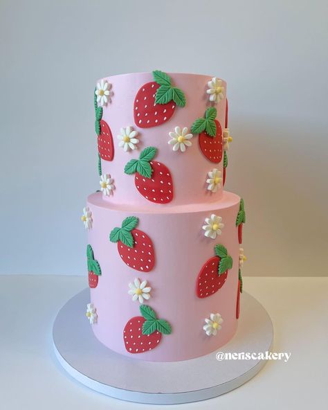 Berry First Birthday Cake 🍓💖 This will be forever my favorite theme ever✨ #berryfirst #berryfirstbirthday #berryberry #strawberrycake… | Instagram Some Berry Is One Party, Berry Sweet 3rd Birthday, Cakes And Treats, Berry 3rd Birthday, Strawberry Shortcake First Birthday Cake, Strawberry Cake Ideas Birthdays, Strawberry Cake Birthday Girl, Strawberry Theme Baby Shower Cake, Berry Themed First Birthday Cake