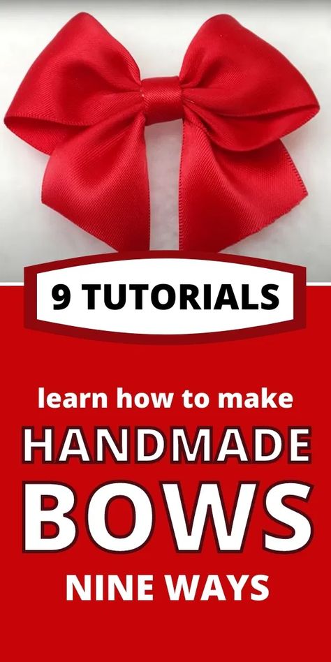 9 Ways To Make DIY Bows How To Make A Bow With Mesh Ribbon, Make Bows For Wreaths, Card Diy Ideas, Christmas Card Diy, Diy Gift Bow, Bows For Wreaths, Ribbon Bow Tutorial, Bow Making Tutorials, Bow Inspiration