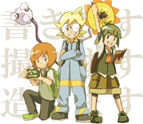 Trevor, Clemont and Sawyer ^^ Sawyer Pokemon, The Future Is Now, Comics Memes, Having A Crush, Cool Art, Character Art, Pokemon, Zelda Characters, Anime