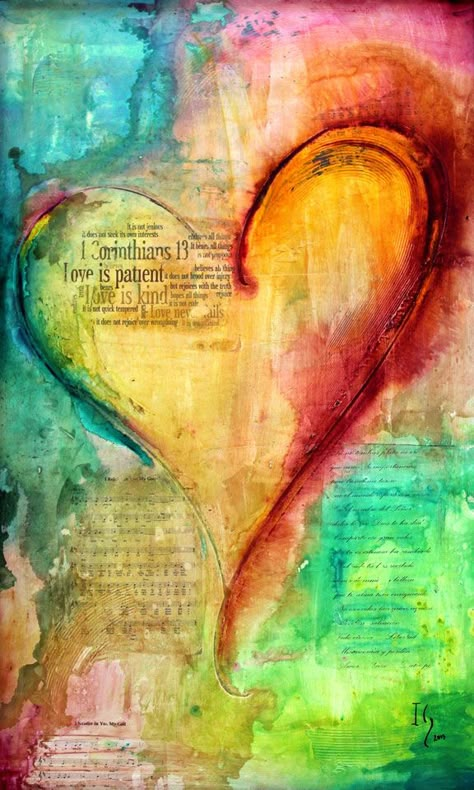 Heart Art Painting, Heart Paintings, Benfica Wallpaper, Heart Painting, Mixed Media Art Journaling, Bible Art, Art Journal Pages, Love Painting, Heart Art