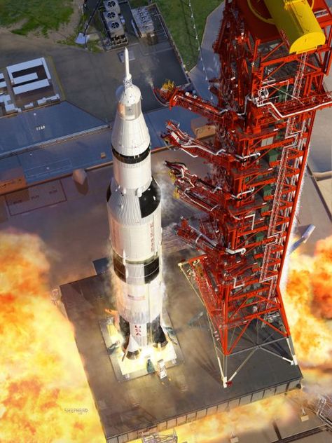 Saturn V Apollo 11 Liftoff - Stu-Art Saturn 5, Apollo Moon Missions, Nasa Spacex, Apollo Space Program, Nasa Space Program, Saturn V, Nasa History, Apollo 13, Apollo Program