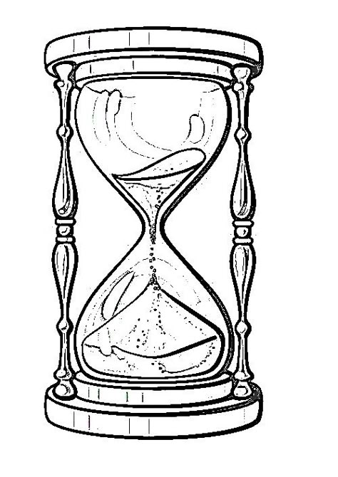 Hourglass Tattoo Outline, Tattoos Representing Time, Vintage Hourglass Illustration, Hour Glass Tattoo Design Outline, Time Sand Clock Tattoo, Sand Hourglass Drawing, Hourglass Drawing Beautiful, Hourglass Sketch Drawings, Time Glass Drawing