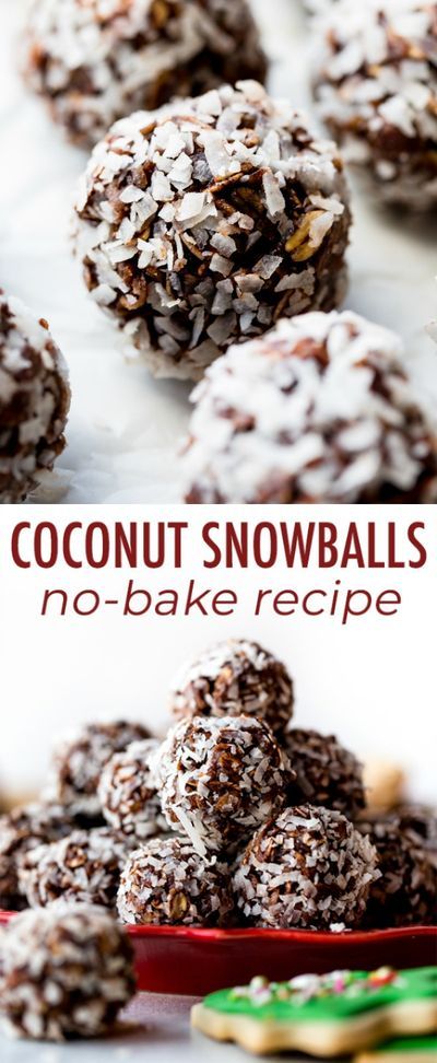 Christmas Dessert Tray, Chocolate Snowballs, Snowballs Recipe, Coconut Cookies Recipes, Snowball Cookie Recipe, Coconut Snowballs, Coconut Balls, Sally's Baking, Snowball Cookies