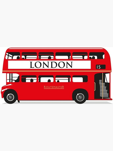 "London Bus" Poster by wiscan | Redbubble Bus Poster, London Red Bus, Bus Drawing, Bus Cartoon, London Drawing, Welcome To London, London Illustration, London Painting, London Theme