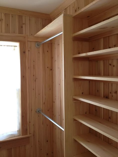 Cedar Shiplap, Cedar Lined Closet, Basement Closet, Rustic Closet, Armoire Makeover, Tiny Bath, Cedar Closet, Closet Remodel, Dream Closets