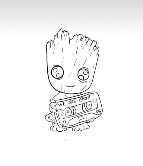 Groot Tattoo Ideas, Groot Tattoo, Marvel Drawings, Colouring Pages, Cartoon Art, Tatting, Marvel, Tattoos, Drawings