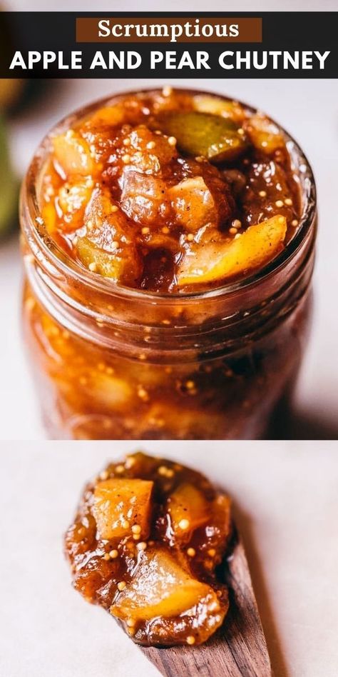 Pear Chutney Recipe, Apple Chutney Recipe, Recipe With Ginger, Indian Chutney Recipes, Apple Chutney, Relish Recipes, Chutney Recipe, Pear Recipes, Ginger Recipes