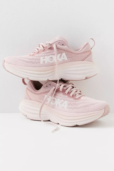 Womens Hoka Shoes Outfit, Hokas Women Bondi 8, How To Style Hoka Shoes, Hoka Bondi Outfit, Waterproof Hoka, Pink Hoka Shoes, Hoka Outfit, Hoka Shoes Woman, Cute Trendy Shoes