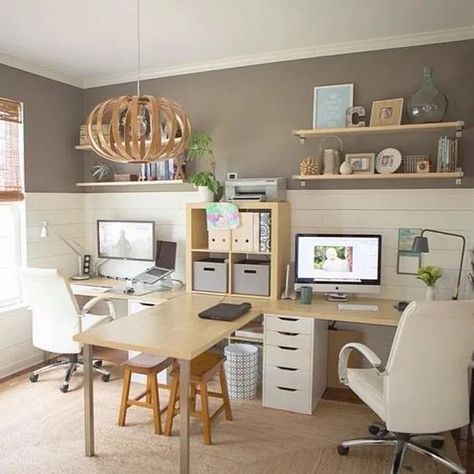 Home Office Layouts, Farmhouse Office, Storage Desk, Decor Ikea, Office Guest Room, Dream Office, Office Layout, Office Makeover, Small Home Office