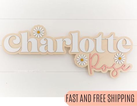 Custom wood name sign | Boho name sign | Girls Name Sign | Above crib sign | Baby shower gift | D... | Etsy (US) Nursery Wood Signs, Boho Name Sign, Name Sign Above Crib, Baby Hand And Foot Prints, Nursery Wood Sign, Boho Style Room, Retro Nursery, Making Signs On Wood, Wood Name Sign