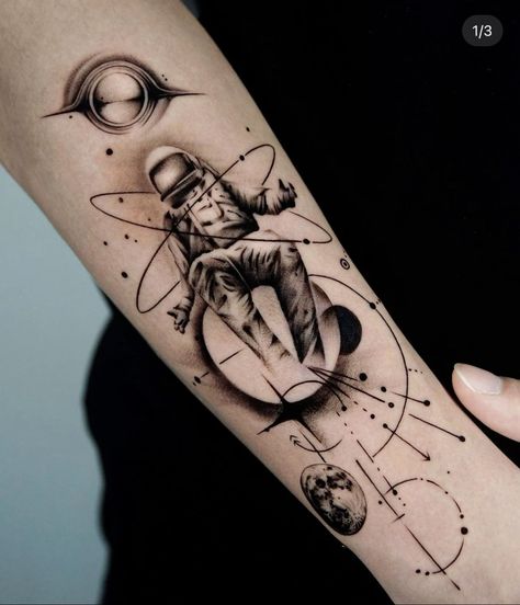 Graduation Tattoo, Necronomicon Tattoo, Astronaut Tattoos, Tattoo Astronaut, Bicep Tattoos, Samurai Warrior Tattoo, Henna Ink, Space Tattoos, Thigh Tat