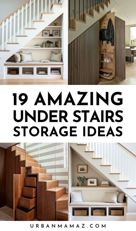 Looking for amazing under stairs storage ideas? Check out this ultimate list of 19 mind blowing under stairs storage ideas. Diy Under Stairs Storage Closet, Open Shelves Under Stairs, Stairs Decor Ideas, Storage Under Staircase, Cabinet Under Stairs, Under Stairs Space, Stairway Storage, Under Stairs Storage Ideas, Kitchen Under Stairs