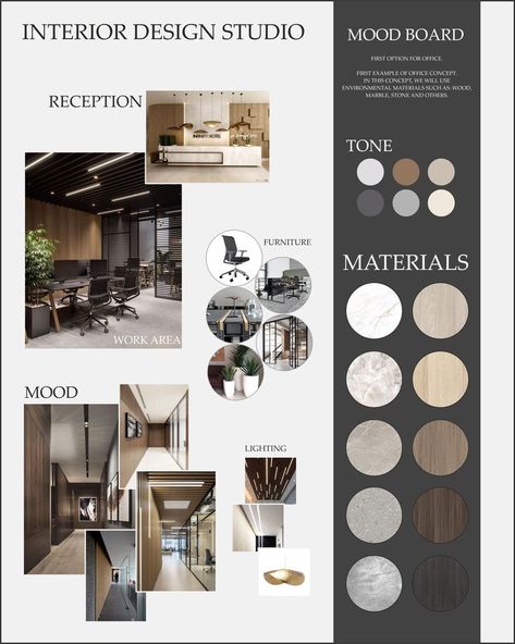 Moodboard INTERIOR DESIGN STUDIO Moodboard For Office Interior Design, Moodboard Collage Interior, Interior Sheet Composition, Color Concept Interior, Moodboards For Interior Design, Mood Board Architecture Interior Design, Digital Material Board Interior Design, Moodboard Presentation Layout, Mod Board Interior Design