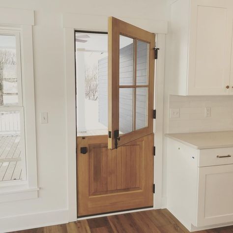 Mudroom Dutch Door, Internal Dutch Door, Modern Dutch Doors Exterior, Wooden Dutch Door, Front Door Next To Kitchen, Laundry Room Dutch Door, Dutch Pantry Door, Cottage Dutch Door, Front Door Dutch