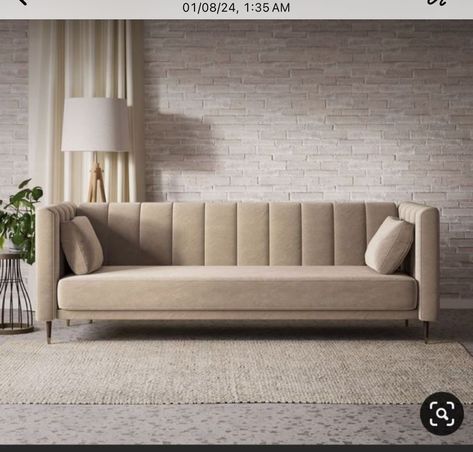 Sofas With Cushions, Living Room Sofa Design Small Spaces, Living Room Wall Niche, Trending Sofa Designs, Modern Beige Sofa, Single Sofa Design, 8 Seater Sofa, Beige Sofa Living Room, Lounge Seating Area