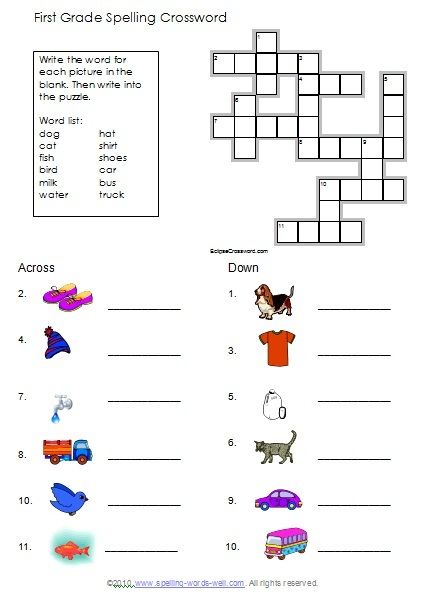 first grade spelling crossword Crossword Puzzles For Kids, First Grade Games, 1st Grade Spelling, First Grade Worksheets, Spelling Worksheets, Spelling Practice, Grade Spelling, English Grammar Worksheets, Printable Puzzles