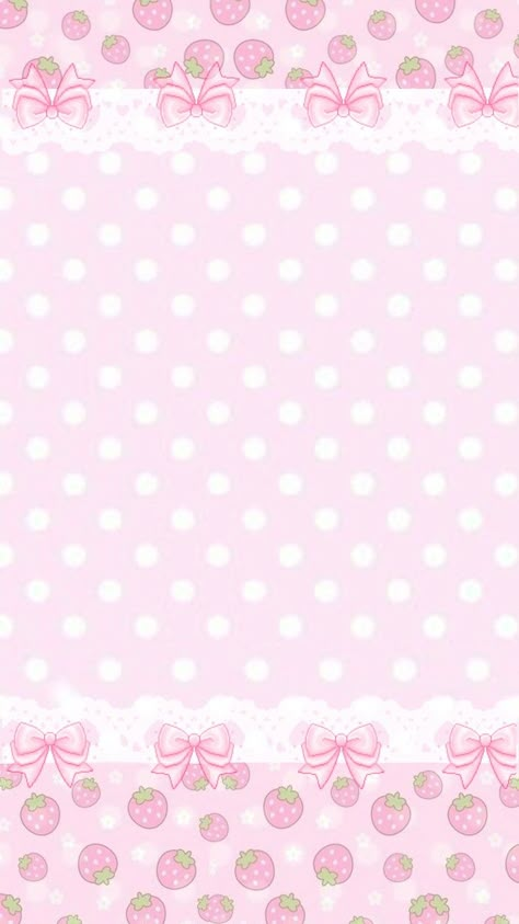 Cutecore Wallpaper, Strawberry Background, 헬로키티 배경화면, L Wallpaper, Kawaii Background, Iphone Wallpaper Kawaii, Cute Core, Dots Wallpaper, Kawaii Core