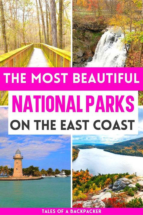 US Travel Destinations: American National Parks are wonderful places to experience the outdoors on a budget! Don't miss these top tips for how to visit the 10 best National Parks on the East Coast USA! You'll also discover some of the most beautiful protected areas on the East Coast, including National Seashores, National Forests and National Monuments in the eastern United States so let's hit the road and explore the East Coast together! #usdestinations #ustraveltips East Coast Usa, Best National Parks, American National Parks, Us Travel Destinations, National Monuments, The East, Wonderful Places, Us Travel, East Coast