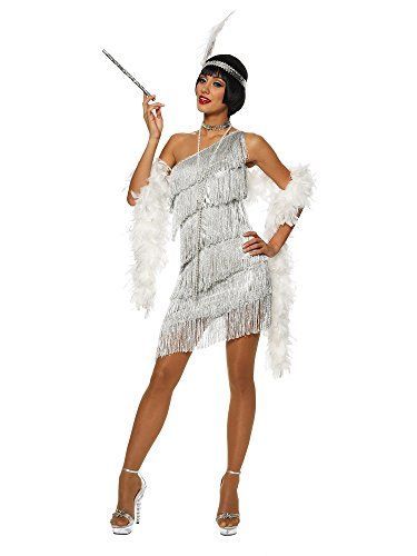 cd0dce8fca267bf1fb86cf43e18d5598desc48532742ri Silver Flapper Dress, Flapper Girl Costumes, Flapper Girl Dress, Decades Costumes, Flapper Halloween, 1920s Costume, Gatsby Costume, Flapper Costume, Flapper Girl