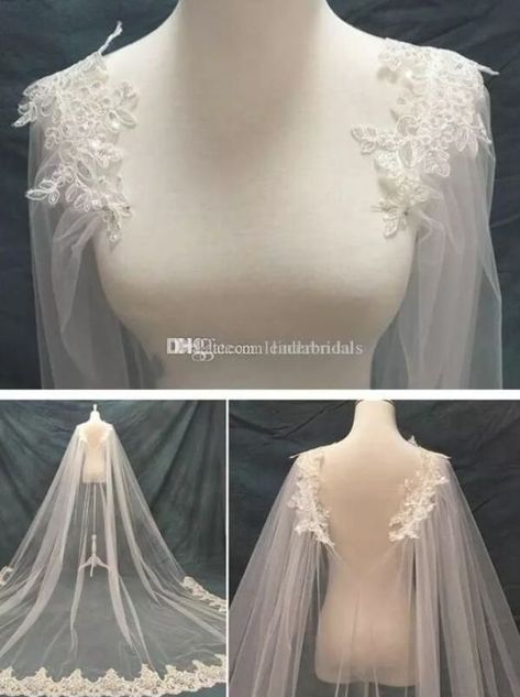 Mini Dress Wedding, Wedding Cloak, Muslimah Wedding Dress, Cape Wedding Dress, Wedding Bridal Veils, Stylish Wedding Dresses, Fancy Wedding Dresses, Dress Alterations, Bridal Cape