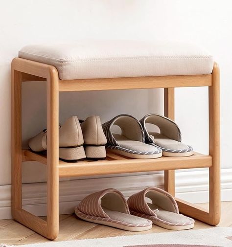 Amazon.com: TRIPLE TREE Wooden Shoe Rack with Upholstered Cushion Seat, Small Storage Bench Fitting Stool for Entryway Hallway Bedroom End of Bed Living Room Mudroom Indoor Organizer, 23.62x 11.81x16.54inch : Home & Kitchen Small Storage Bench, Wood Entryway Bench, Wooden Shoe Rack, Wood Storage Rack, Wood Shoe Storage, Wood Shoe Rack, Shoe Rack Bench, Wooden Shoe Racks, Shoe Storage Bench