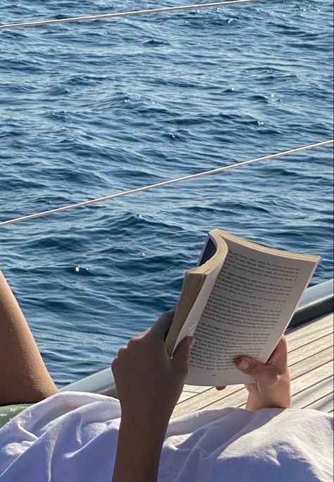 #beachreading #oceanviews #bookworm #coastalreads #girlpower #readingtime #relaxationstation Reading By Beach, Beach Reading Aesthetic, Gentle Aesthetic, Reading On The Beach, Boat Aesthetic, Summer Feed, Summer Boat, Sea Aesthetic, Beach Read