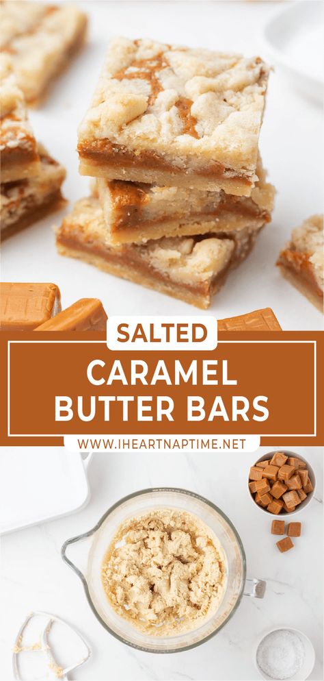 Salted Caramel Butter Bars Recipes, What To Make With Carmel Squares, Recipes That Use Caramel Squares, Cashew Caramel Bars, Gluten Free Salted Caramel Bars, Recipe With Caramel Squares, Homemade Caramel Desserts, Carmel Food Ideas, Favorite Bar Recipes