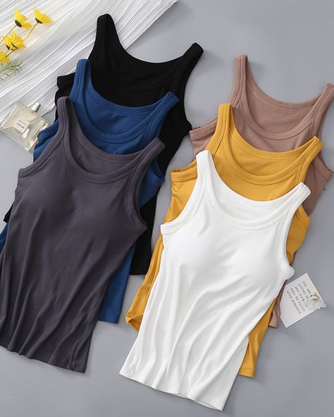 TrendingView: ZCMF Round Neck Tank with Bra ✅ Link in Bio also : www.TrendingView.shop/ 5 - 10 Business Days Shipping From Overseas. Expedited shipping available for sample orders. $3.99 shipping cost on this product. 7 Day Return & Refund Features: Basic styleSheer: OpaqueStretch: Moderate stretchMaterial composition: 95% viscose, 5% spandexCare instructions: Machine wash cold. Tumble dry low.Imported Tank Top Styles, Boston Shopping, Athletic Wear Womens, Summer Bottoms, Maxi Dress Formal, Free App, Denim Shorts Women, Short Leggings, Clothing Co