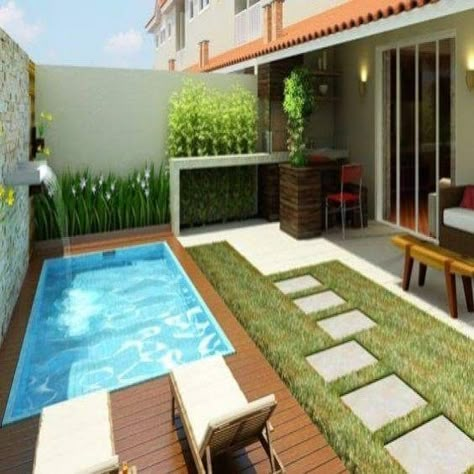 Summing Pool, Design Per Patio, Piscinas Pequeñas, Kleiner Pool Design, Small Swimming Pools, Small Pool Design, Small Pools, Backyard Pool Designs, Swimming Pools Backyard