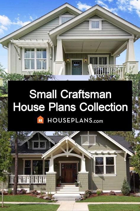 two Craftsman exterior plans Craftsman Houses With Porches, Exterior Design Craftsman, Craftsman Beach Bungalow, Small Craftmans Style House Plans, Craftsman Home Plans One Story, Single Story Craftsman Style Homes, Simple Craftsman House Plans, Craftsman’s Style Exterior, Modern Rustic Craftsman