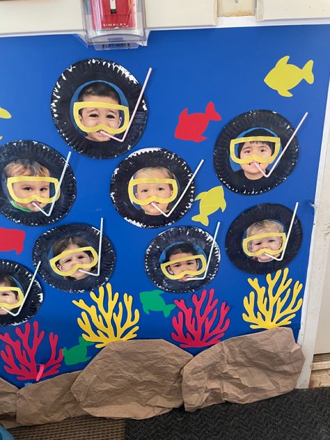 Tropisk Fest, Orange Room, Ocean Theme Preschool, Under The Sea Crafts, Ocean Theme Classroom, Summer Preschool, Preschool Arts And Crafts, Sea Crafts, Vbs Crafts