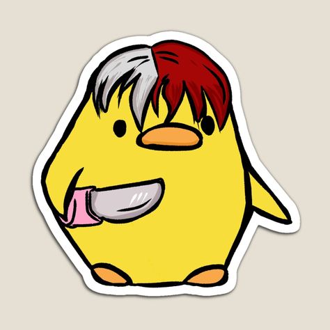 Get my art printed on awesome products. Support me at Redbubble #RBandME: https://www.redbubble.com/i/magnet/Duck-with-a-knife-cute-ducks-anime-lovers-by-Hasnaeart/99535848.TBCTK?asc=u Duck Drawings, Knife Sticker, Duck With Knife, Cute Ducks, Duck Drawing, Knife Tattoo, Duck Pins, A Duck, Art Phone Cases