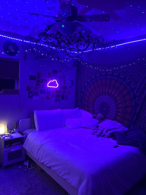 my bed area hehe Neon Room, New Room Ideas, Redecorate Bedroom, Aesthetic Rooms, Teen Bedroom Decor, Dreamy Room, Room Design Bedroom, Room Stuff, Cute Room