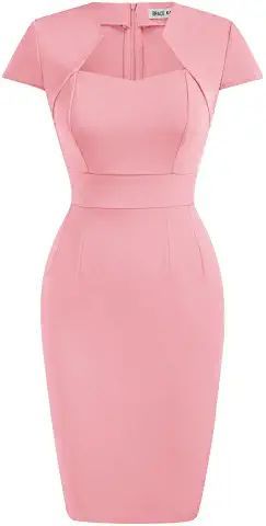 Classy Pencil Dress, Women Bodycon Dress Classy, Retro Outfits For Women Vintage Dresses, Cute Dresses Pink, Pencil Dress Outfit Classy, Dresses For Work Business, Pink Business Dress, Business Woman Dress, Pink Work Dress