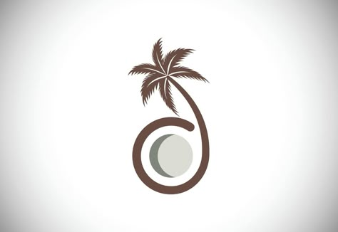 Creative modern coconut with leaves sign logo design template Coconut Graphic Design, Logo For Travel, Gp Logo, Coconut Logo, Coconut Design, Coconut Vector, Sign Logo Design, Coco Logo, Oasis Logo