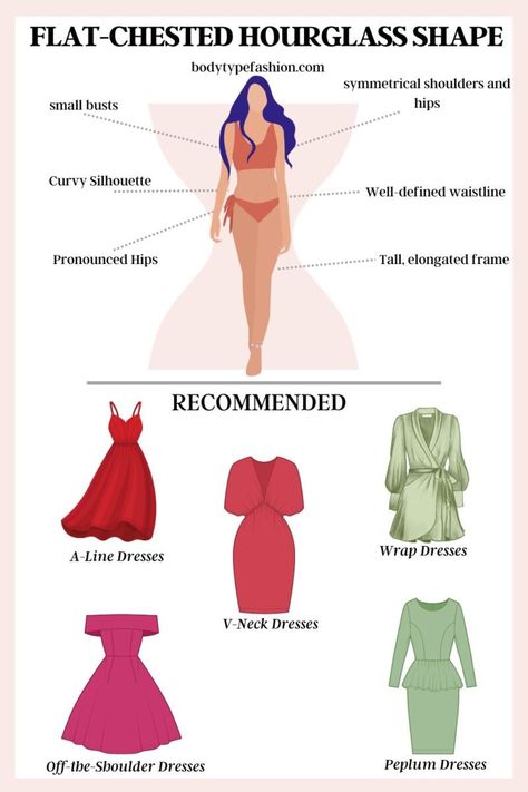 How to dress flat chested hourglass - Fashion for Your Body Type Outfits For Small Chest Body Types, Hourglass Shaped Women, Flat Chested Fashion, Hourglass Body Shape Outfits, Mesomorph Body, Hourglass Outfits, Flat Chested, Hourglass Body Shape, Hourglass Fashion