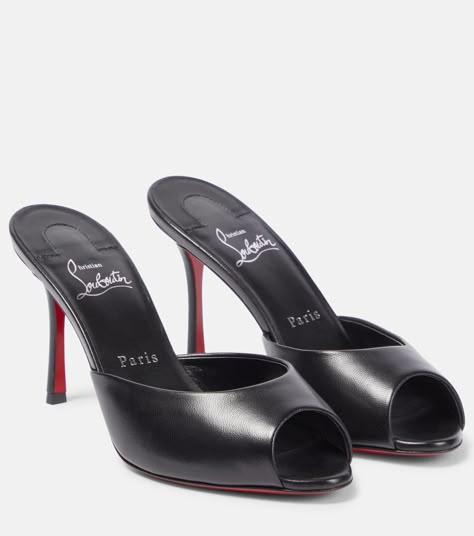 Louboutin Me Dolly, Branded Heels, Louboutin Online, Bridal Bag, Mid Heel Sandals, Mode Inspo, Leather Mules, Dream Shoes, Color Name