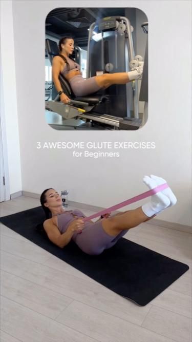 Home vs Gym - glute exercises for beginners Excersise Band Workout, Gym Workouts For Women, Resistant Band Workouts, Resistance Band Workouts, Resistance Band Training, Workout Program Gym, Pilates Workout Routine, Band Workouts, Wall Workout