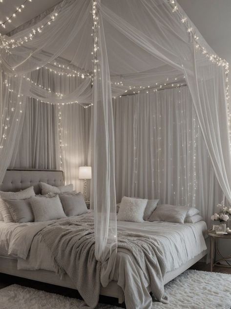 Canopy Bed With Drapes, Cute Bedrooms, Cute Bedroom Ideas, Dream Vision Board, Cute Bedroom, Canopy Bed, Saved Pins, My Space, Room Ideas Bedroom