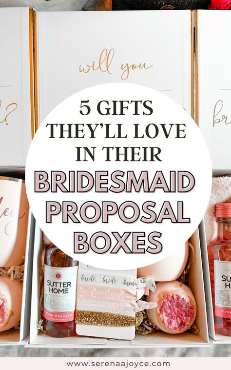 Being a bridesmaid entails way more than just standing next to the bride for her wedding day. It's attending/organizing events and showers, supporting the bride through the planning process, planning the bachelorette party, and so much more!   Since it’s just a big job, it’s a sweet idea to basically proposal to your bridesmaid that you want them standing next to you on your big day with an adorable little box or bag full of goodies in hopes they say YES!  So, I asked the big question… “Will you be my bridesmaid?” And in this post I’m sharing how I asked my girls to be my bridesmaids and what I included in their proposal boxes. Just so happened that these also ended up being Christmas themed around the holidays which I loved. Ideas On How To Ask Bridesmaids, Cute Ways To Ask Bridesmaids Simple, Asking Wedding Party Ideas, How To Ask Bridal Party To Be In Wedding, How To Propose To Bridesmaids Ideas, Practical Bridesmaid Proposal, Asking Your Bridesmaids Ideas, Bachelorette Proposal Boxes, Ways To Ask Bridesmaids To Be In Wedding