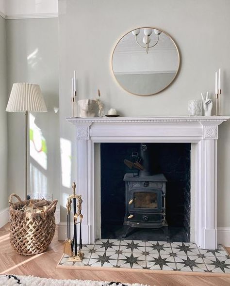 Antique mantle fireplace