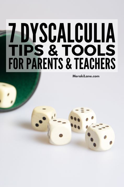 7 Dyscalculia Tips and Tools for Parents and Teachers | What is dyscalculia? Is it the same as dyslexia? And how can you best support a child with this condition both in the classroom and at home? In this post, we're explaining what dyscalculia is, what signs and symptoms to look for, and strategies you can use to help kids develop their arithmetical skills. Click for tips and activities to teach kids simple number concepts and help them learn number facts and procedures. Dyscalculia Activities, Dyscalculia Strategies, Neuro Diversity, Number Facts, Math Fluency, Math Patterns, Dysgraphia, Math Tutorials, Learning Differences