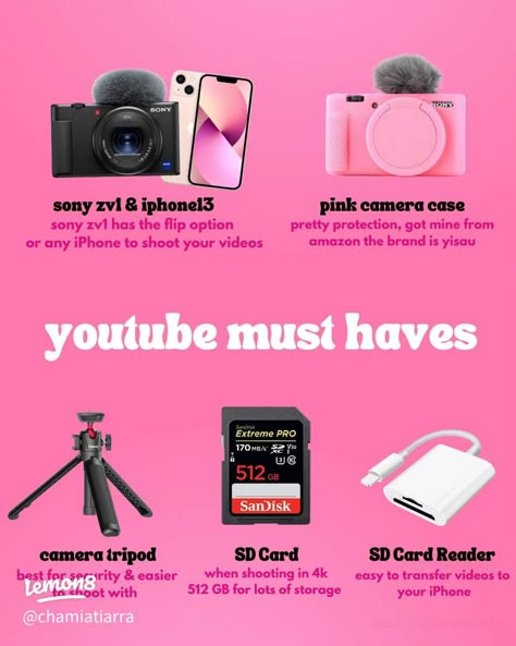 Things to get when starting a YouTube channel | Gallery posted by ChamiaTiarra | Lemon8 Group Youtube Video Ideas, Family Content Ideas, Youtube Starter Kit, Youtube Header 1024 X 576, Youtuber Photoshoot, Youtube Banner Backgrounds 1024x576, Rich Off Content, Youtube Channel Name Ideas, Youtube Setup