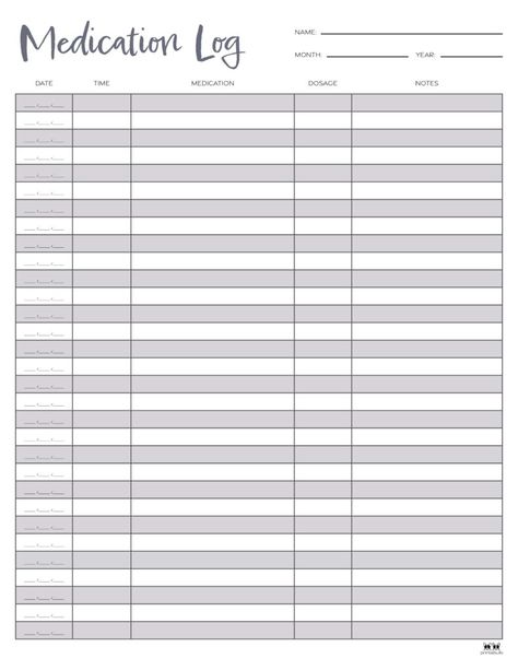 Daily Medication Chart Printable, Medication Refill Chart Printable, Medication Log Sheet Free Printable, Weekly Medication Log Free Printable, Daily Medication Log Free Printable, Medication Log Free Printable, Medical Binder Printables Free, Daily Medication Organization, Medication Chart Printable