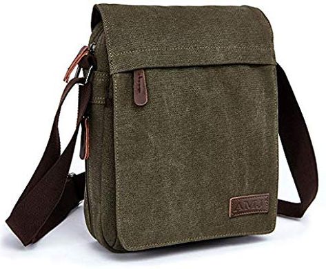 Unisex Multifunctional Canvas Messenger Bag Crossbody Shoulder Bag Travel Bag, Small, Green: Amazon.ca: Luggage & Bags Mens Canvas Messenger Bag, Men's Messenger Bag, Mens Crossbody Bag, Ipad Bag, Quilted Purses, Canvas Messenger Bag, Messenger Bag Men, Bag Canvas, Canvas Shoulder Bag