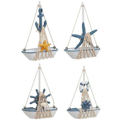 Set of 4 Mini Wooden Sailboat Models for Beach Nautical Home Decor, Miniature Boat Decorations | Michaels Nautical Baby Shower Decorations, Beach Theme Bathroom Decor, Sailing Decor, Sailboat Decor, Wooden Sailboat, Nautical Home Decor, Nautical Bathroom Decor, Model Sailboat, Nautical Nursery Decor